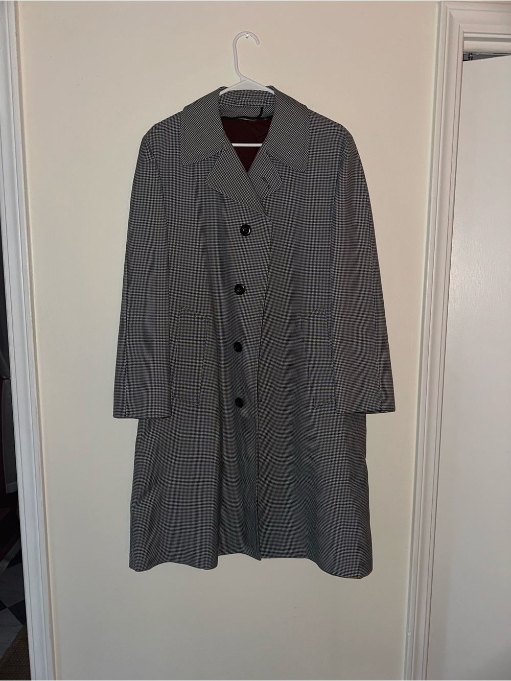 London Fog Houndstooth Trench Coat